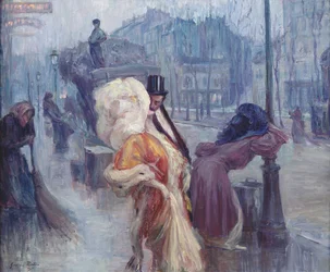 Świt, wyjście z restauracji na Montmartre, 1906